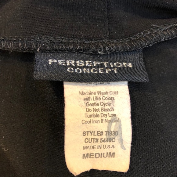Perseption Concepts black blouse Sz M sewn in Tank - Picture 6 of 6